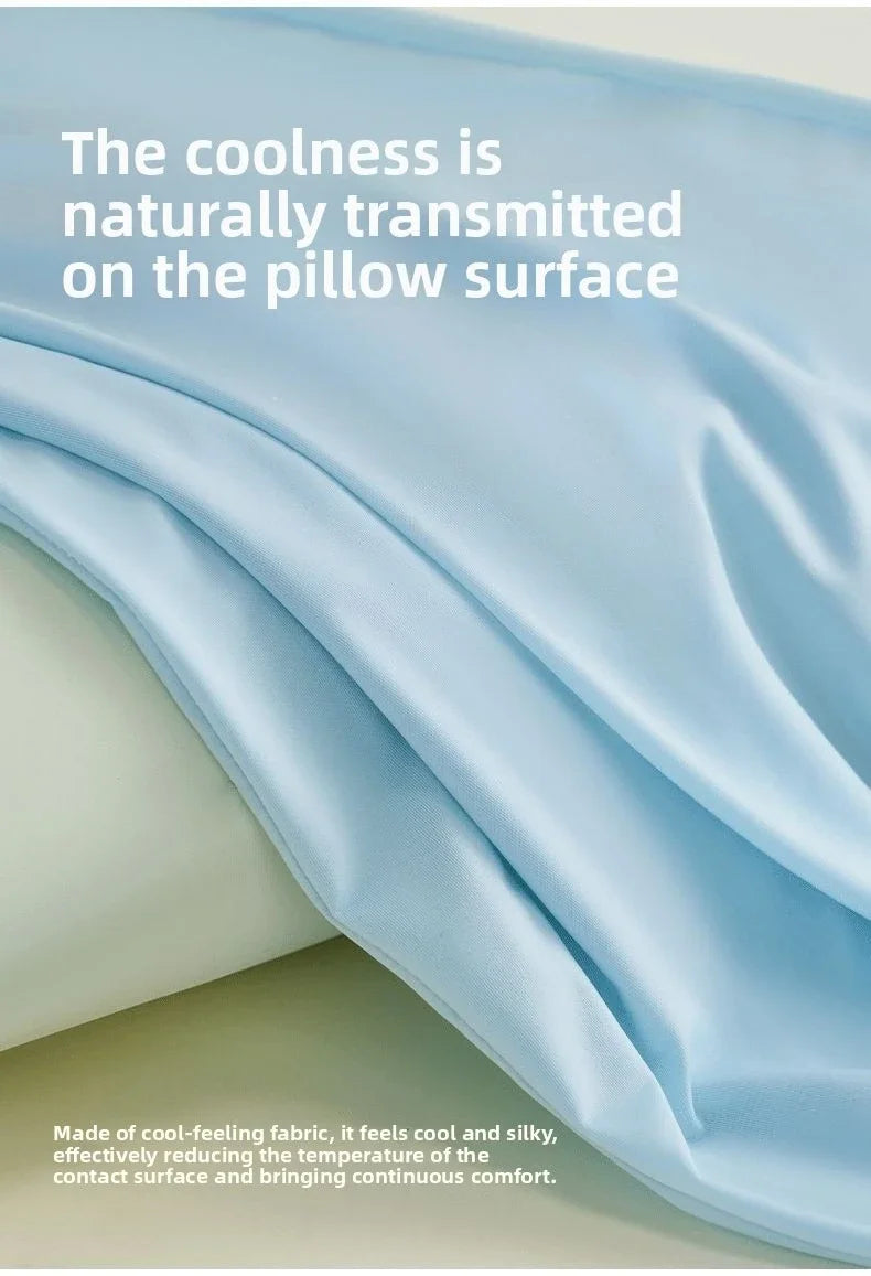 Summer Ice Silk Cooling Pillow Case, Open Style Elastic Edge Cover, Breathable Cool Feel Soft Pillow Protector for Better Sleep