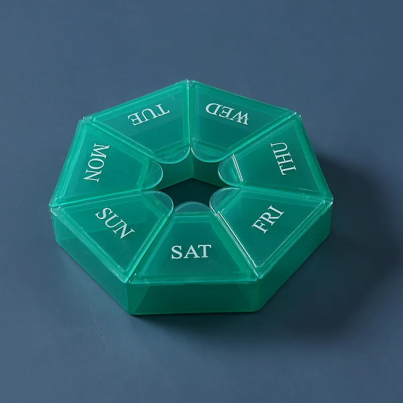 1Pcs Pill Case Plastic 7 Days Tablet Candy Box Portable Storage Tablet Holder Travel Organizer Pill Dispenser Container