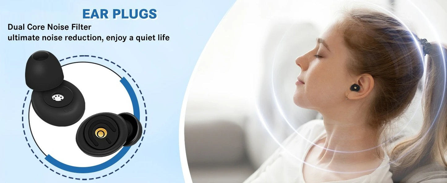 Ear Plugs for Noise Reduction Ear Protection Reusable Silicone Ear Plugs Swimming Ear Plug Sleeping Earplugs Set Oordopjes