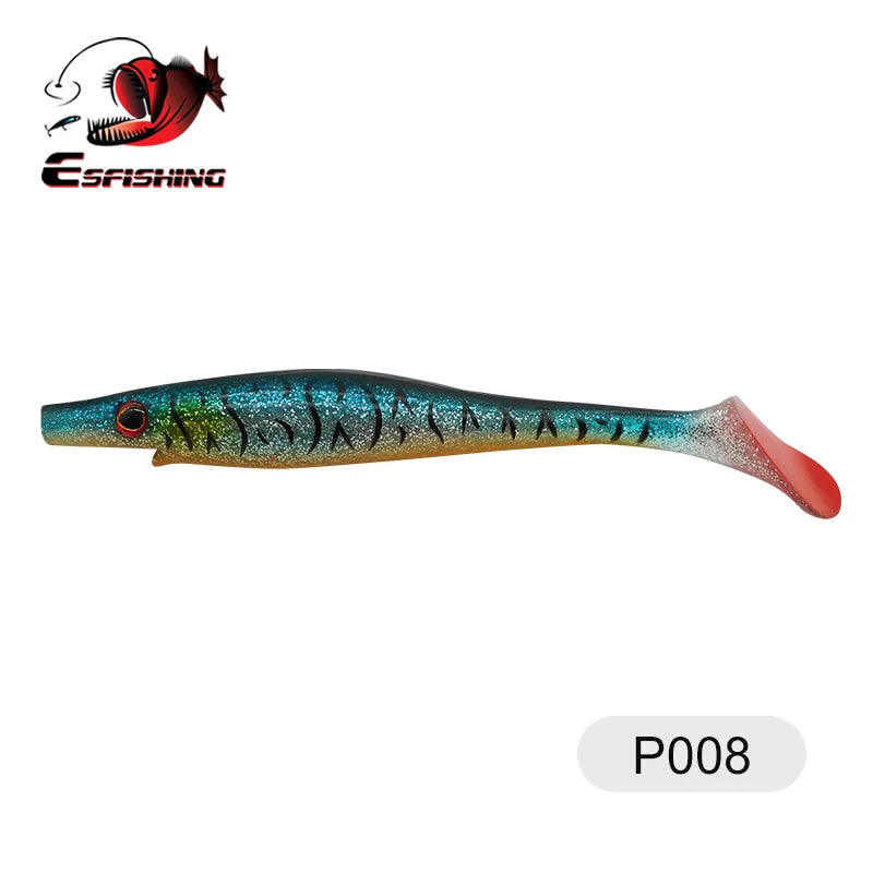 ESFISHING soft lures fishing Peche pike Hog Shad 100mm  200mm Sea Fishing Silicone bait swimbait sea lake isca artificial