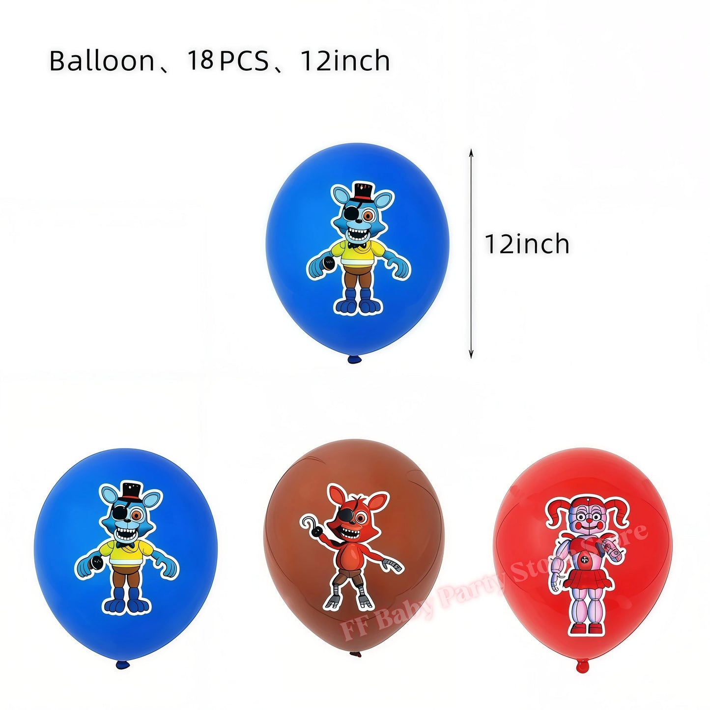 Five Nights Bear Birthday Party Decorations Plate Cup Backdrop Freddyed Balloon for Kids Party Favors FNAFs Event Supplies Gifts