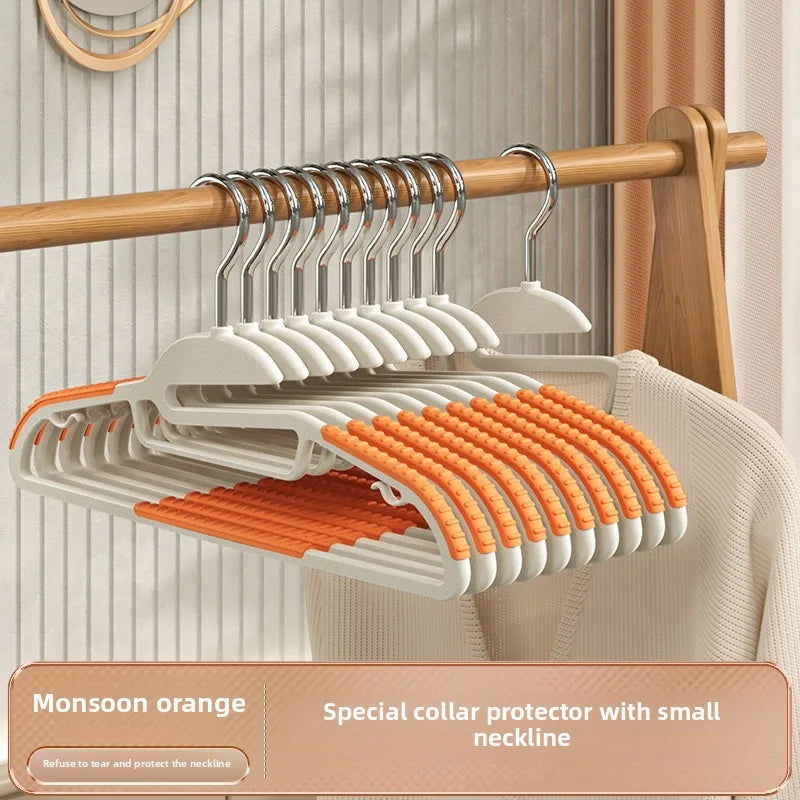 10PCS Anti Slip Hanger Household Clothes Hanger Plastic Non Marking and Anti Slip Hanger Clothing Rack Drying Rack for Clothes