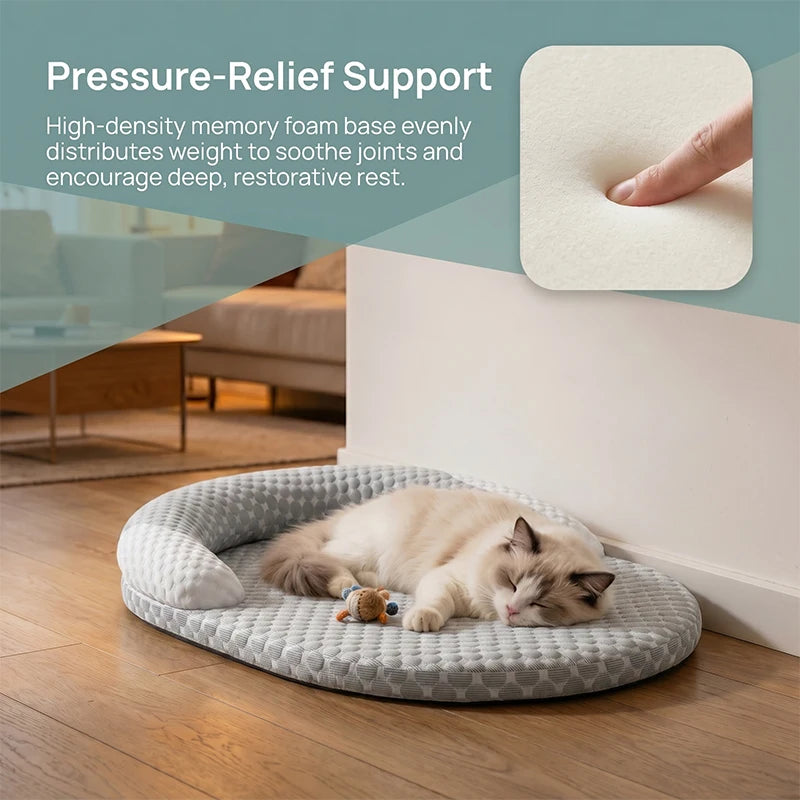 Summer Ice Silk Cooling Dog Bed Oval Breathable Heat Dissipation Cat Mat Pet Nest Cooling Pad for Small Medium Large Dogs Cats