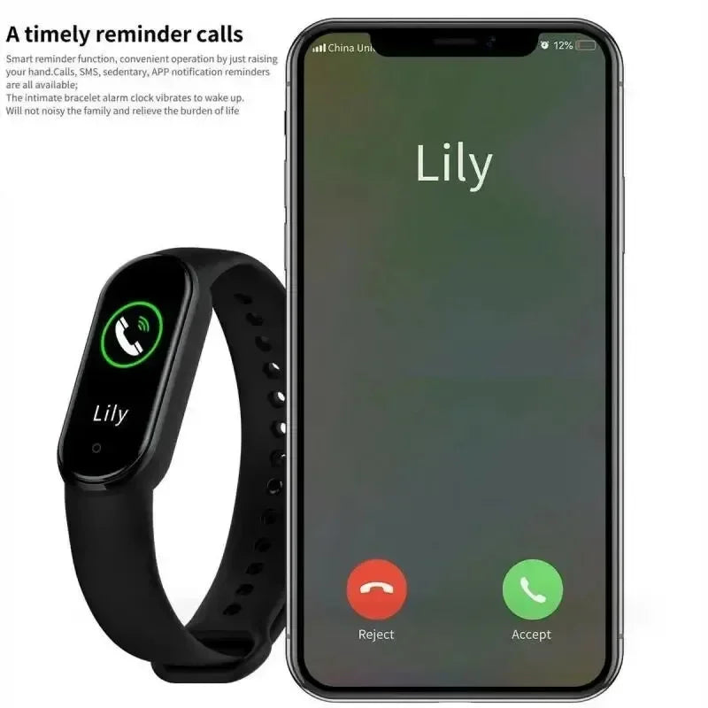 Lenovo Smart band Movement Watch Step count Bluetooth Synchronous Phone Information Smartwatch For Men Women Students 2025 New