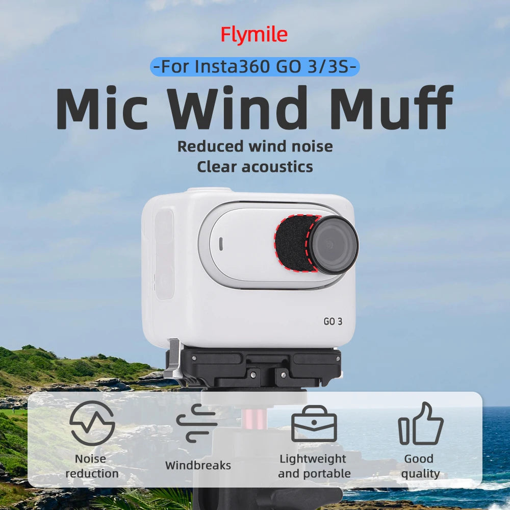 6 PCS Mic Wind Muff Windproof Cotton Audio Kit for Insta360 GO 3/3S Noise Reducer Sponge For Thumb Camera Accessories