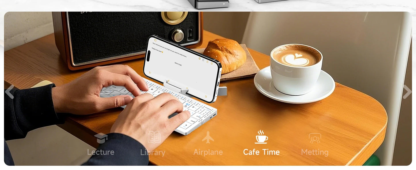 Foldable Bluetooth Keyboard with Magnetic Stand Portable Wireless Keyboard for iPad iPhone Samsung Tablet Rechargeable