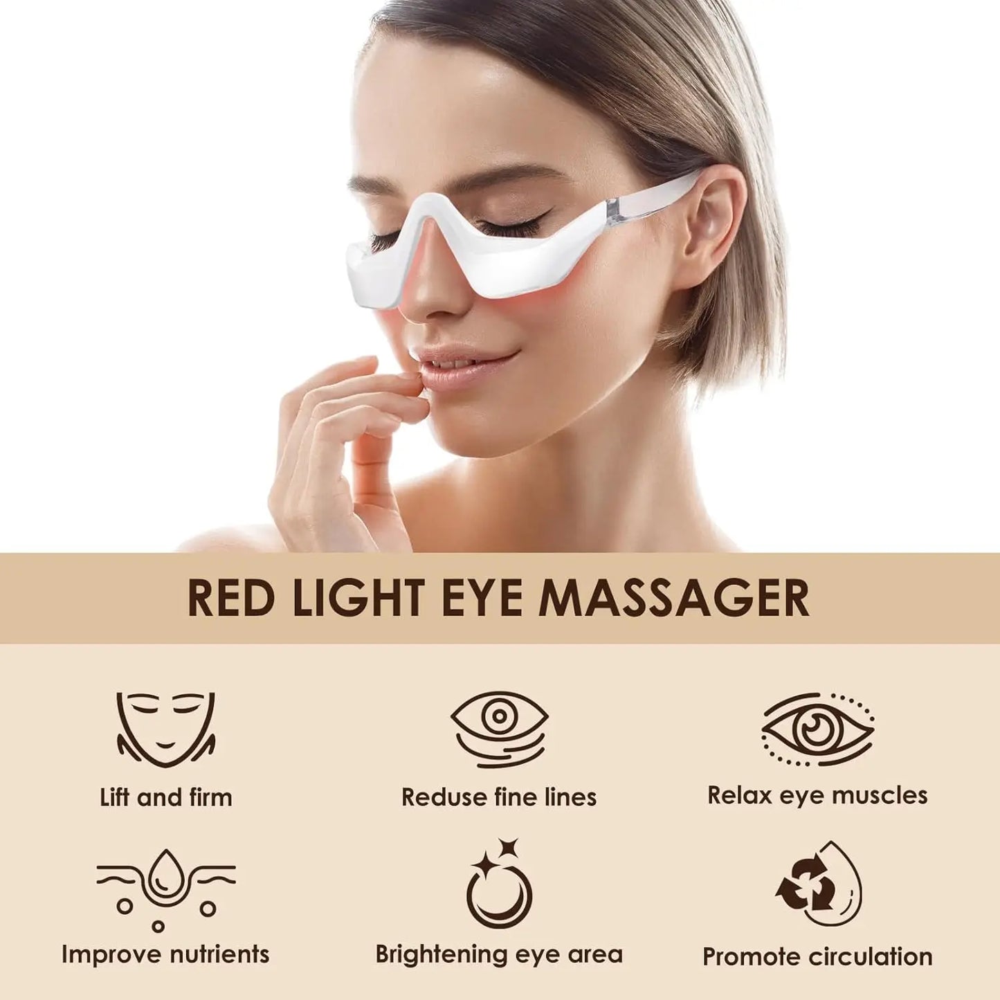 Eye Massager 3D Red Light EMS Eyes Relax Massager Fatigue Relief Lighten Dark Circles Smooth Eye Fine Line Beauty Eye CareDevice