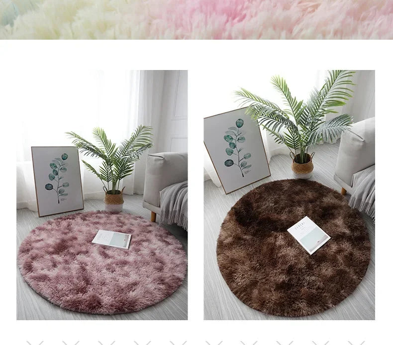 Super Soft Plush Round Rug Mat Fluffy White Carpets For Living Room Home Decor Bedroom Kid Room Decoration Salon Thick Pile