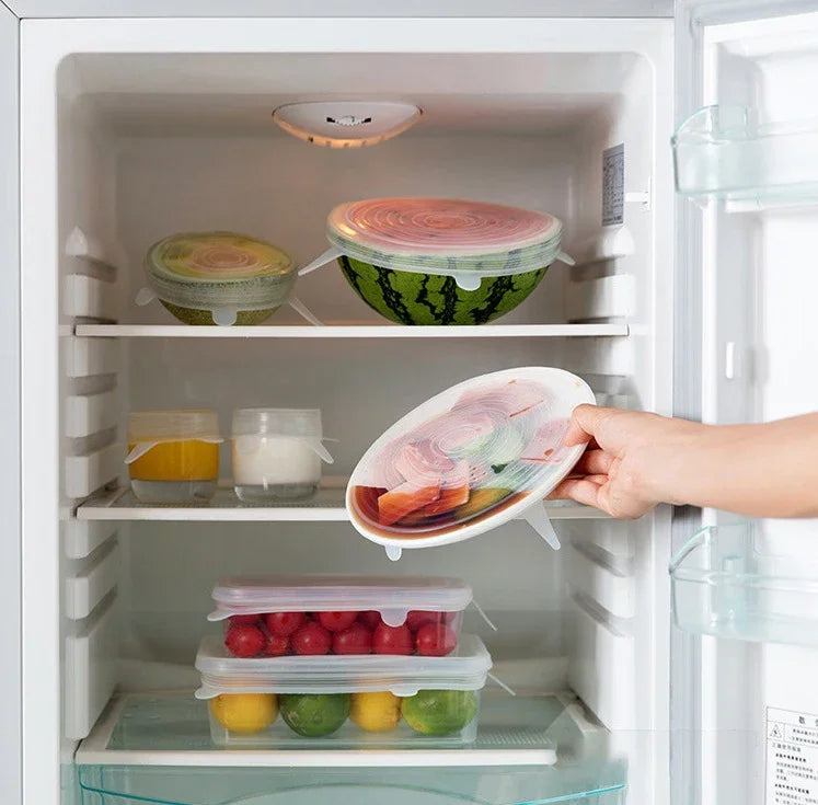 Silicone Stretch Lid Kitchen Accessories Can Be Reused Food Cover Plastic Wrap Cover Fresh-keeping Sealed Bowl Storage Home