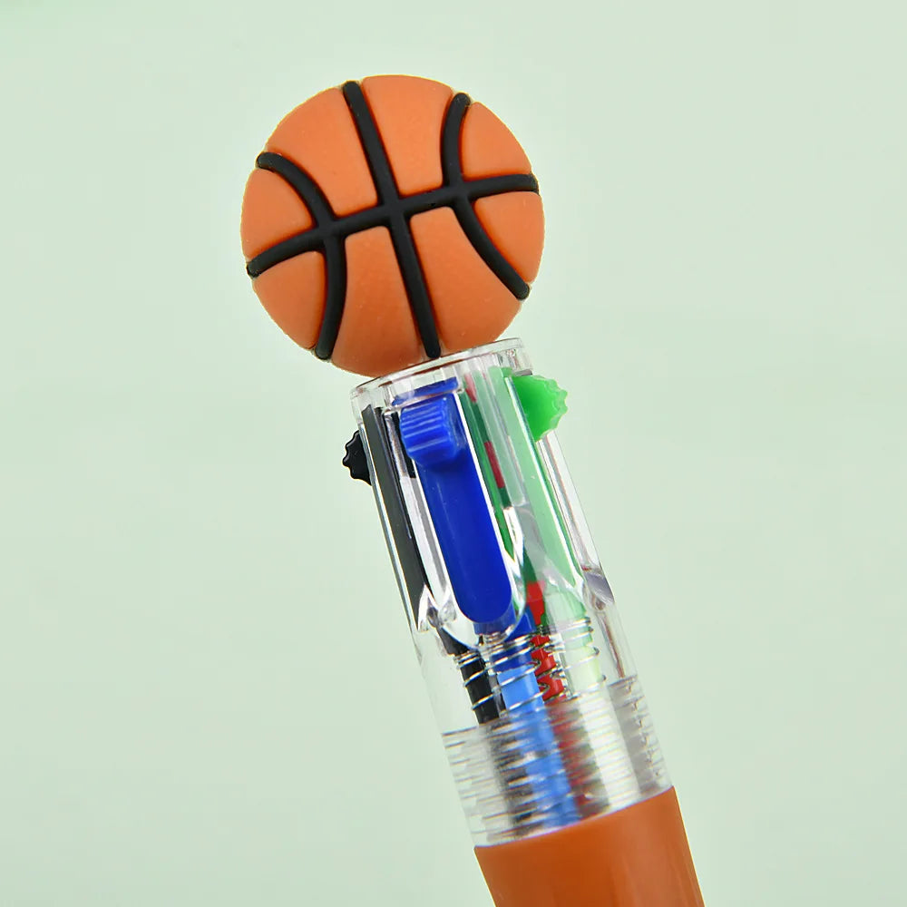 5-20Pcs Football Basketball Football Four Color Pens Football Party Carnival Birthday Wedding Guest New Year School Gift Prizes