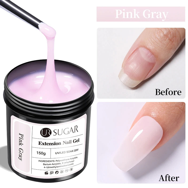 UR SUGAR 150g Extension Jelly Nude Pink Rose Red Quick Extension Gel Nail Polish Nail Extension UV LED Manicure Soak Off
