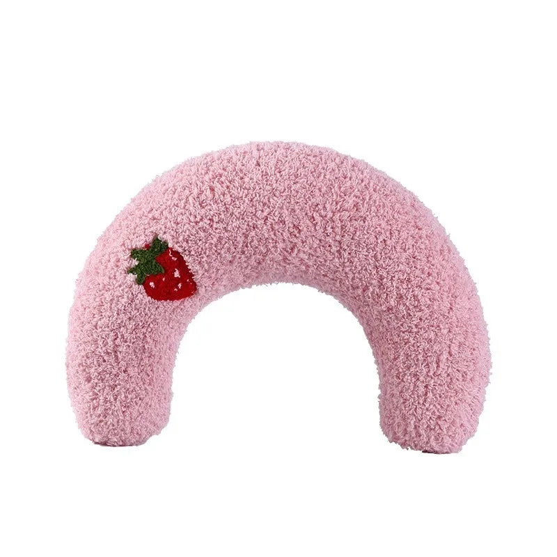 Pet Pillow for Cats and Dogs Soft Plush Thick Filling Cervical Support Hypoallergenic Washable Cover Deep Sleep U-shaped Cat And