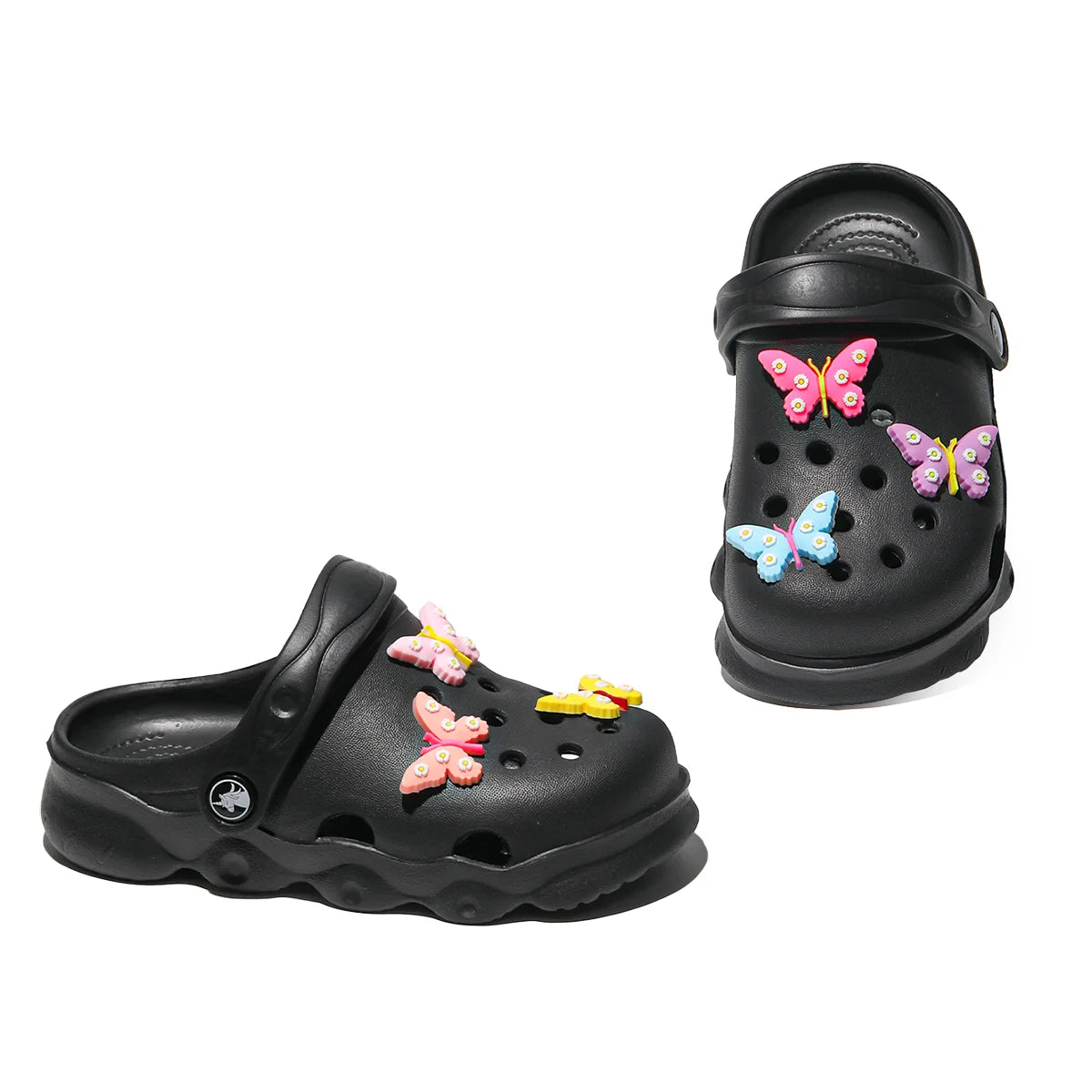 Comfortable and lightweight girls' clogs, can be worn in all seasons, exquisite butterfly shoes,summer hot beach shoes 1214