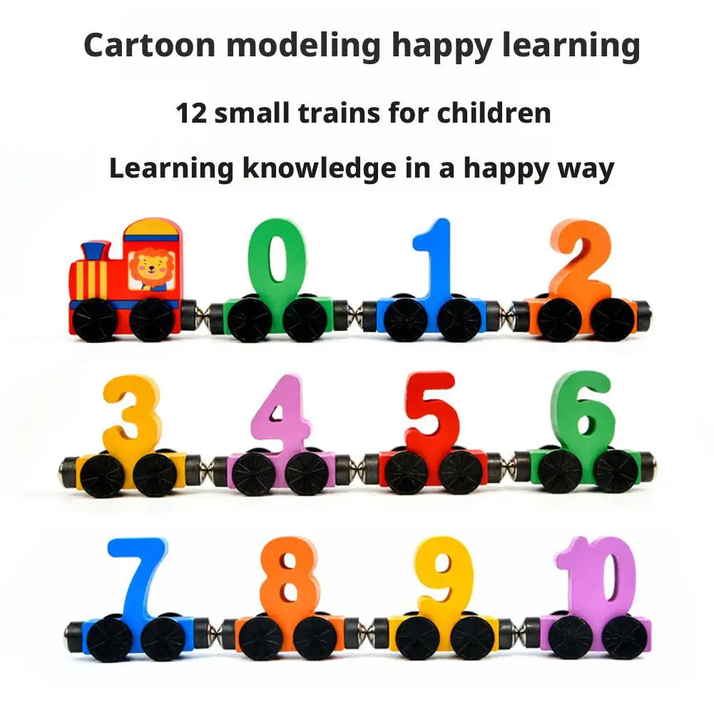 Train Set Magnetic Digital Train Puzzle Wooden Number Trains Learning Activities Educational Digital Train Toys Kids Gifts