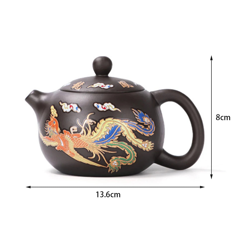 Color-changing Tea Pot With Dragons Phoenixs Pattern Washable Gongfu Tea Teapots Kettle Gift Teapot Tea Set Ceramics And Pottery