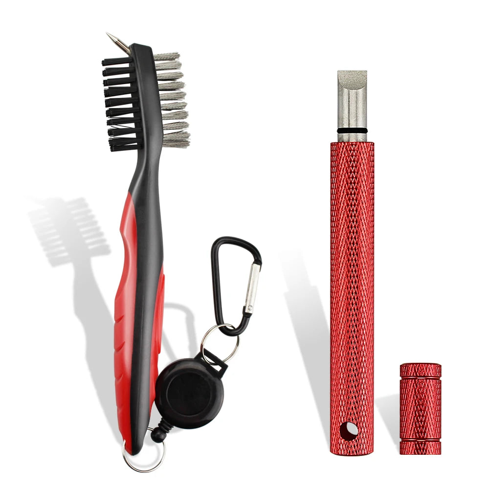 2Pcs/Set Golf Club Brush Golf Club Sharpener Grooving Tool Golf Putter Wedge Ball Groove Cleaner Kit Cleaning Tool  Accessories