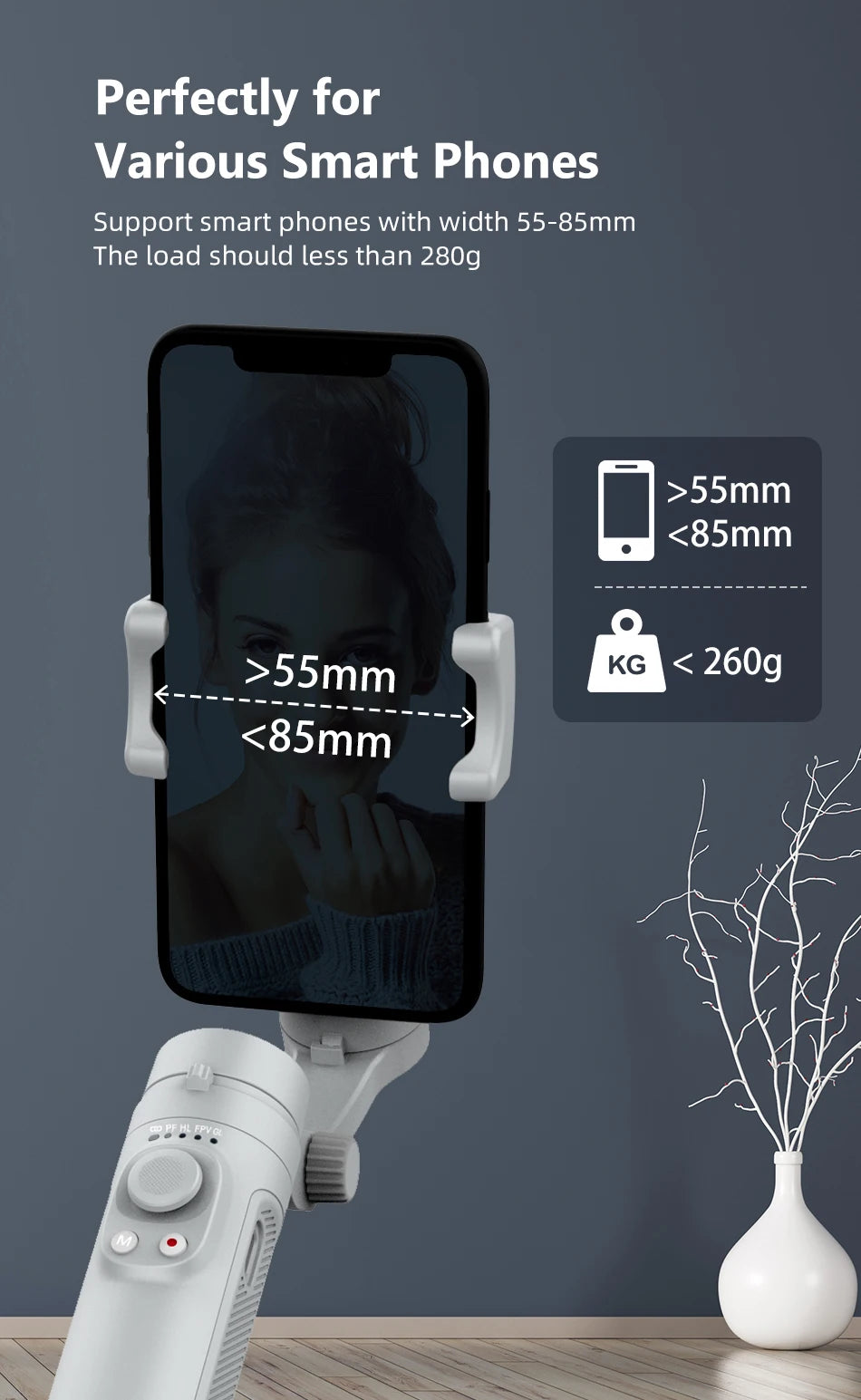 HQ3 3-Axis Gimbal Stabilizer for Smartphone Foldable Handheld Phone Video Record Vlog Anti-Shake Stabilizer for iPhone Android
