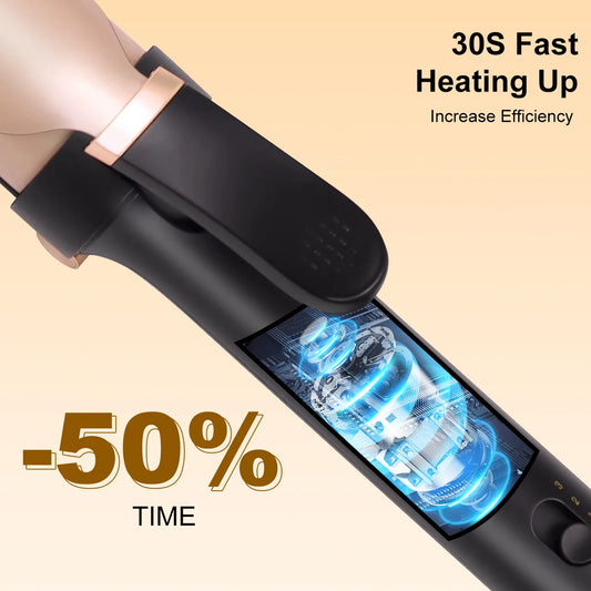 Hatteker Electric Curling Iron for Women 3-Level Temperature Control Ceramic Hair Protecting Curler Home Use Styling Tool US