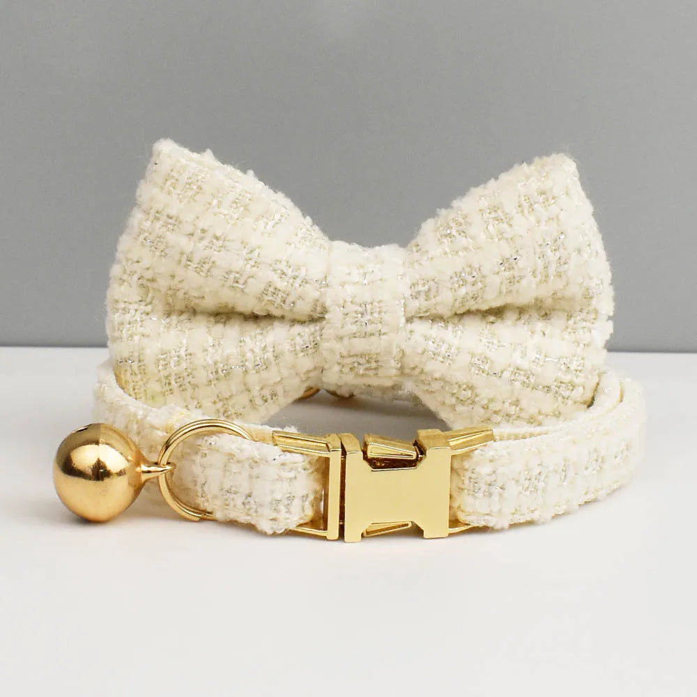 Personalized Metal Hardware Cat Collar And Leash Set with Bell Engraving ID Tag for Kittens Pet Accessories