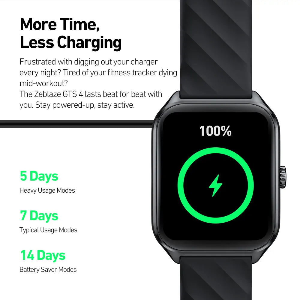 Zeblaze GTS 4 Smart Watch 1.94" HD AMOLED Display Voice Calling 100+ Sports Modes Heart Rate SpO2 Fitness Tracking Smartwatch