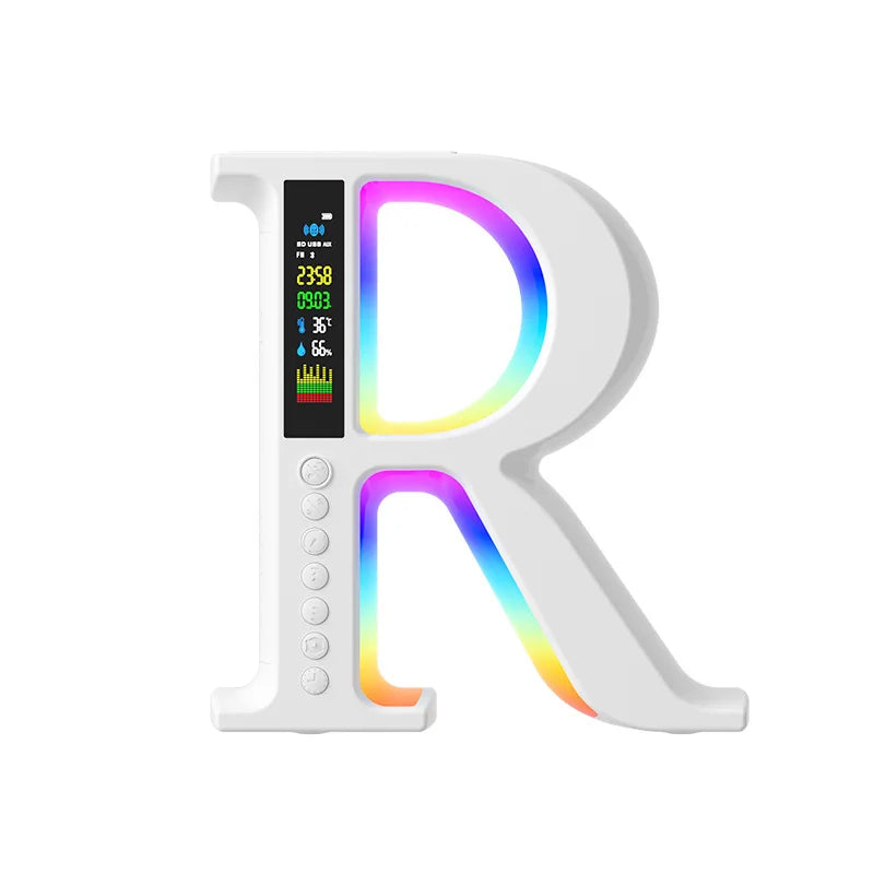 Lenovo Bluetooth Speaker Wireless Charger Multifunctional Color Atmosphere RGB Desk Clock Nightlight LED Digital Clock Plug Card