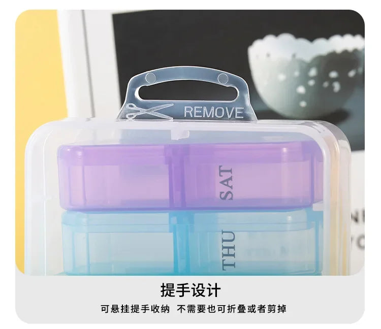 1PC Weekly Pill Case Pillbox 7 Days Medicine Tablet Box Portable Travel Drugs Storage Organizer Secret Compartments Pill Box