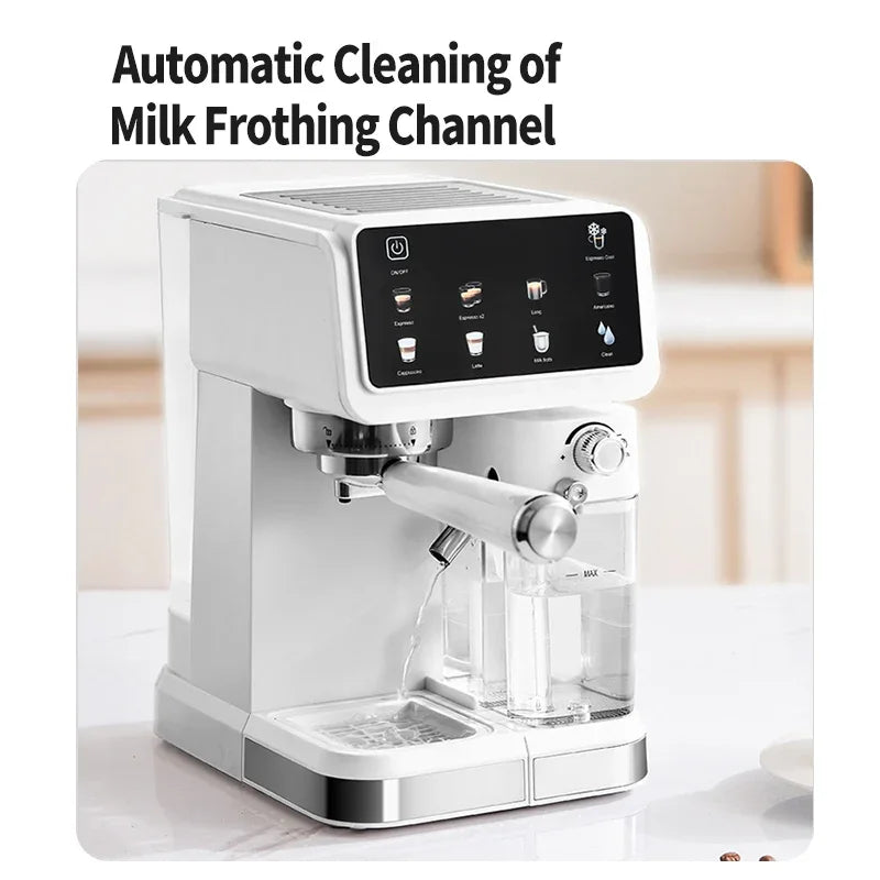 Multifunctional fancy coffee machine,Automatic milk frothing and cleaning functions,Cold/Hot Extraction ,Intelligent color scree