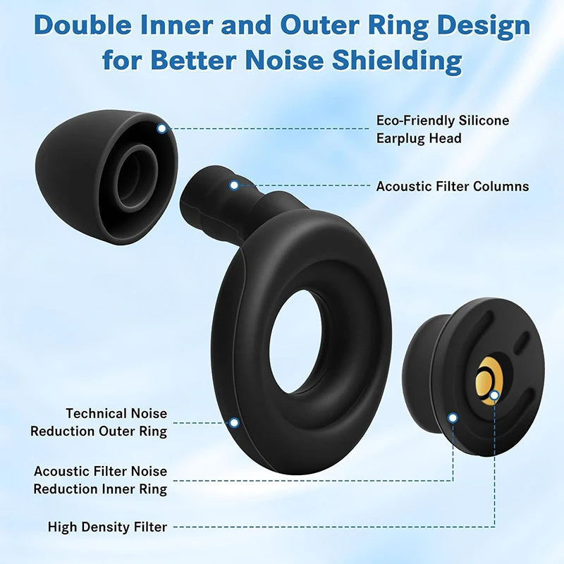Ear Plugs for Noise Reduction Ear Protection Reusable Silicone Ear Plugs Swimming Ear Plug Sleeping Earplugs Set Oordopjes
