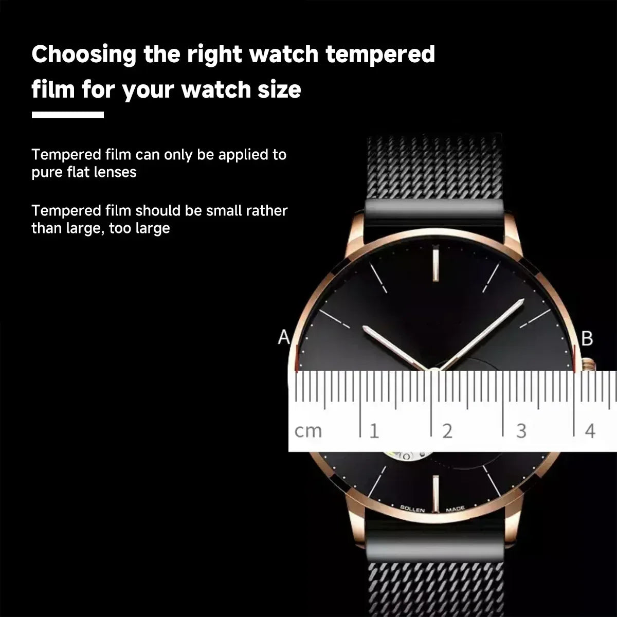 1-5PCS 26-46mm Universal Tempered Glass Smartwatch Screen Protector Protective Film 28mm 30mm 32mm 38mm 40mm 41mm 42mm Diameter
