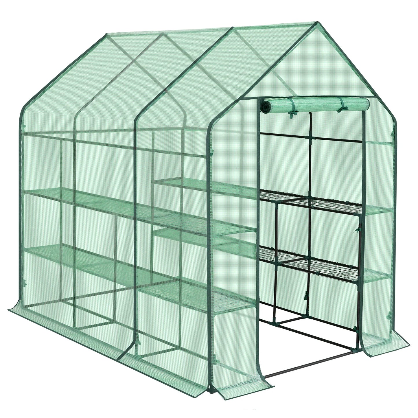 WOLTU Garden Greenhouse Wintering Tent with 3 Shelves Reinforced PE Cover Windproof for Vegetables Flowers Plants