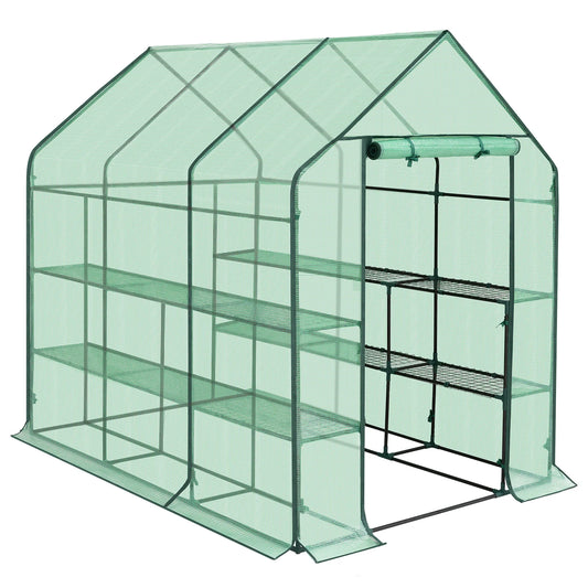 WOLTU Garden Greenhouse Wintering Tent with 3 Shelves Reinforced PE Cover Windproof for Vegetables Flowers Plants