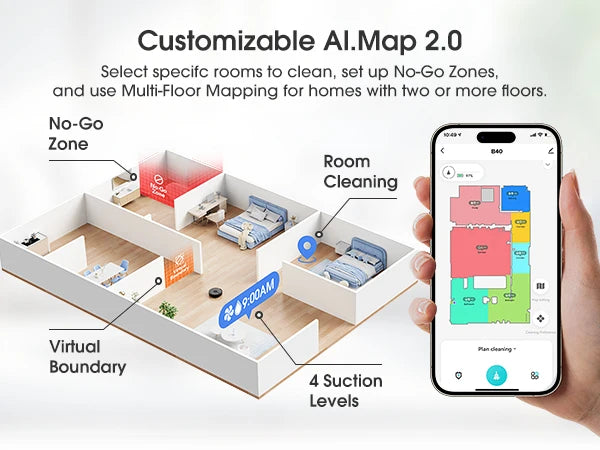 Lubluelu 6500Pa Sweeping Robot Vacuum Cleaner with Mapping Self Collection Dust App Control Dragging Cleaning Sweep Floor for Home Office