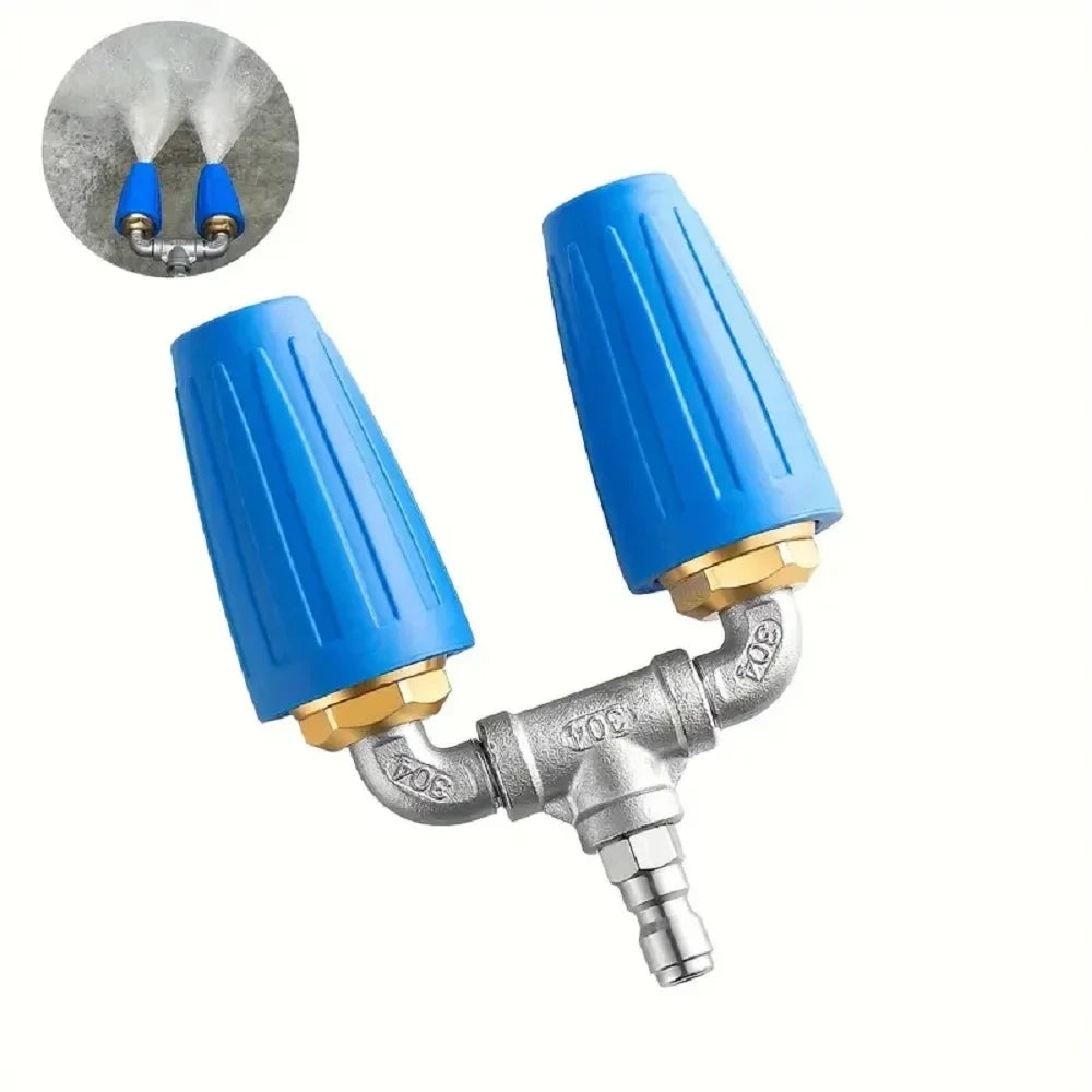 Dual Turbo Nozzle Pressure Washer, 360°Rotating Turbo Nozzle With 1/4Inch Quick Connector And 7Pcs Pressure Washer Tips