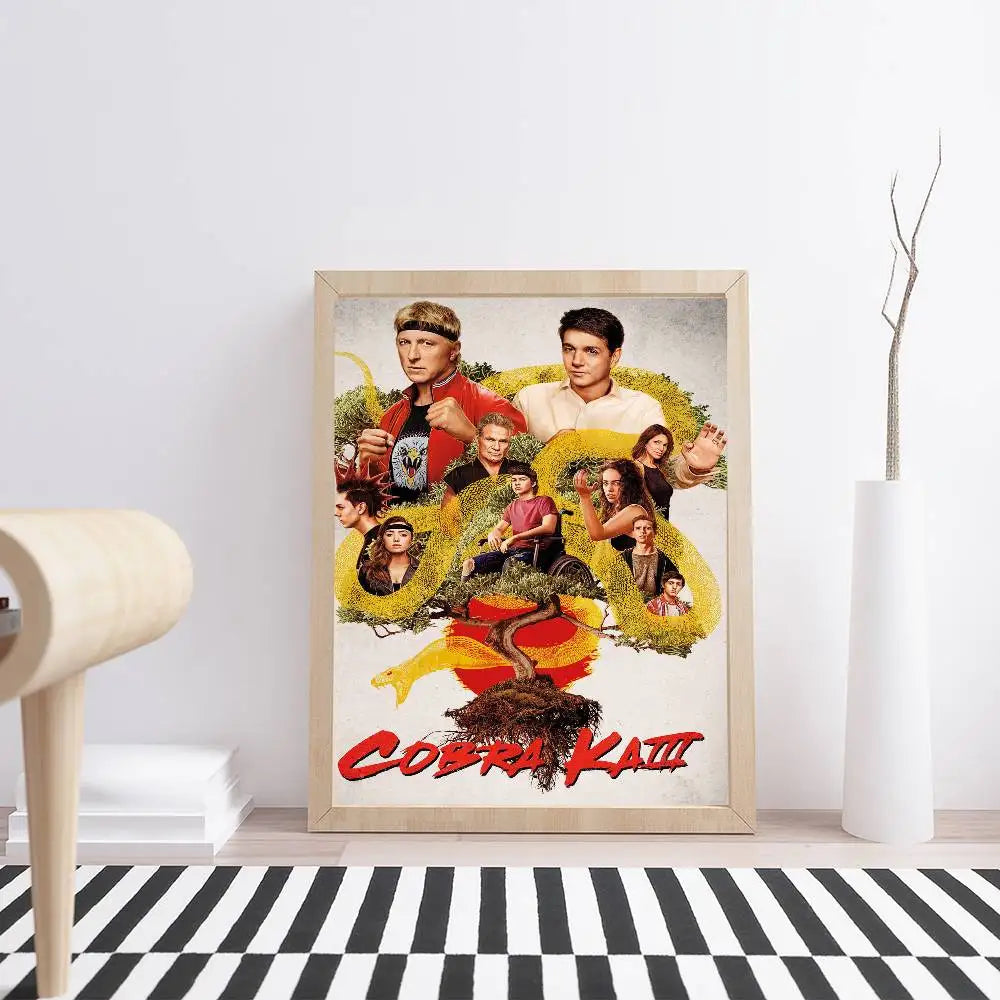 TV Series Cobra Kai Self-adhesive Art Poster Waterproof Paper Sticker Coffee House Bar Posters Wall Stickers