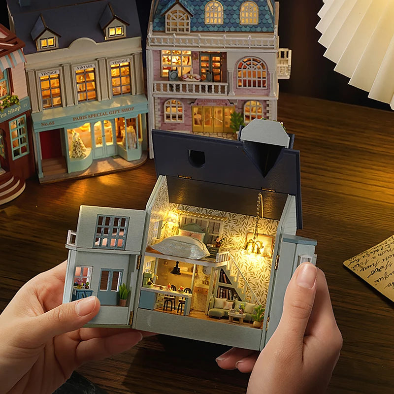 DIY Wooden Doll Houses Mini Assembly Handmade Small House Creative Scene Decoration DollHouse For Toys Birthday Gifts