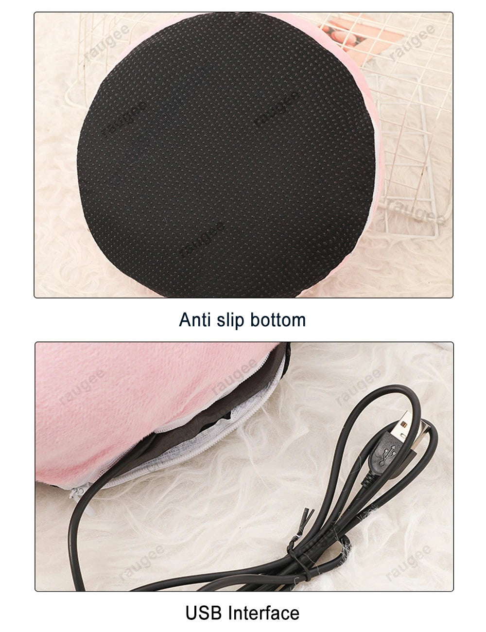 Foot Warmer USB Foot Heater Electric Foot Heating Pad Fast Heating Soft Plush Electric Foot Warmer for Home Heated Feet Warmer