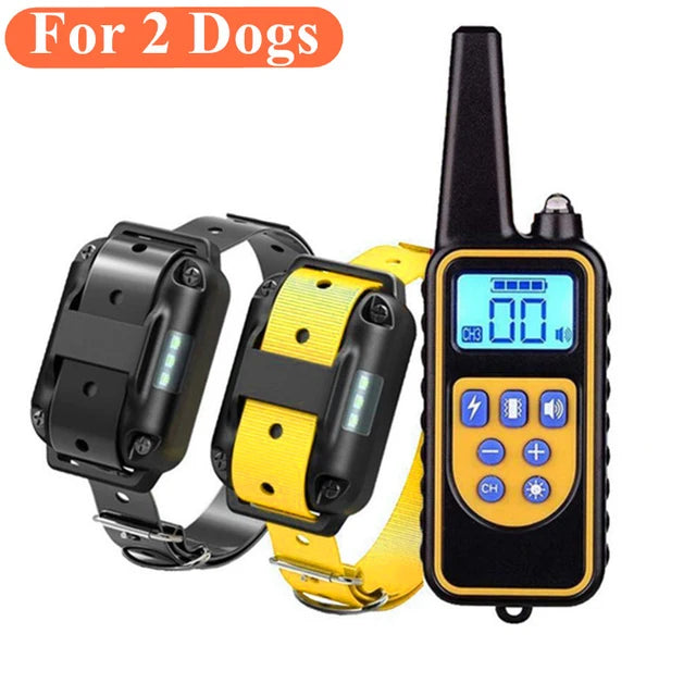 800m Electric Dog Training Collar Waterproof Pet Remote Control Rechargeable training dog collar with Shock Vibration Sound
