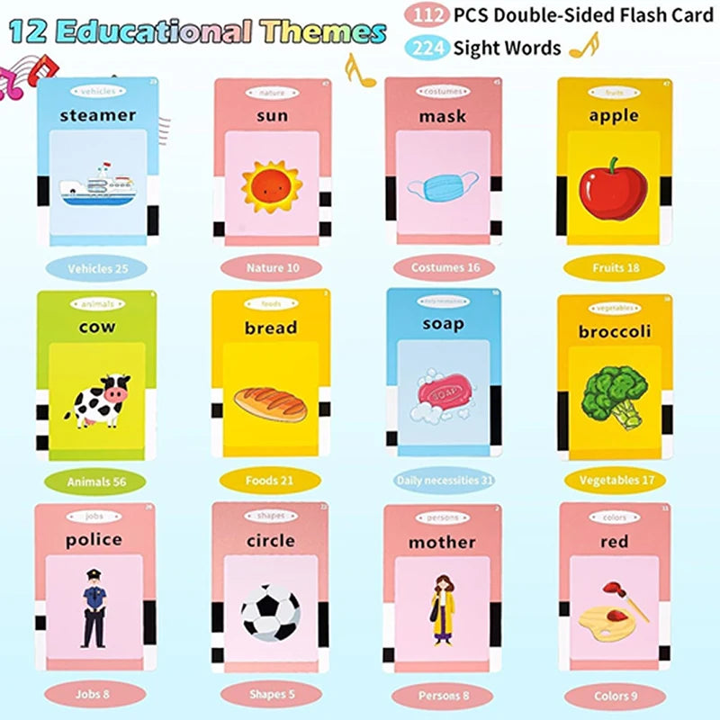 Alphabet Talking Flash Cards Educational Learning Interactive Memory Card Machine French Russian Italian Speech Toys For Kids