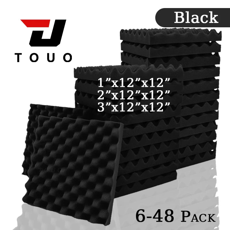 TOUO Acoustic Foam 6/12/24/48Pc Acoustic Sponge Sound Insulation Sound-absorbing Soundproof Foam Panels Ceiling Acoustic Esponja