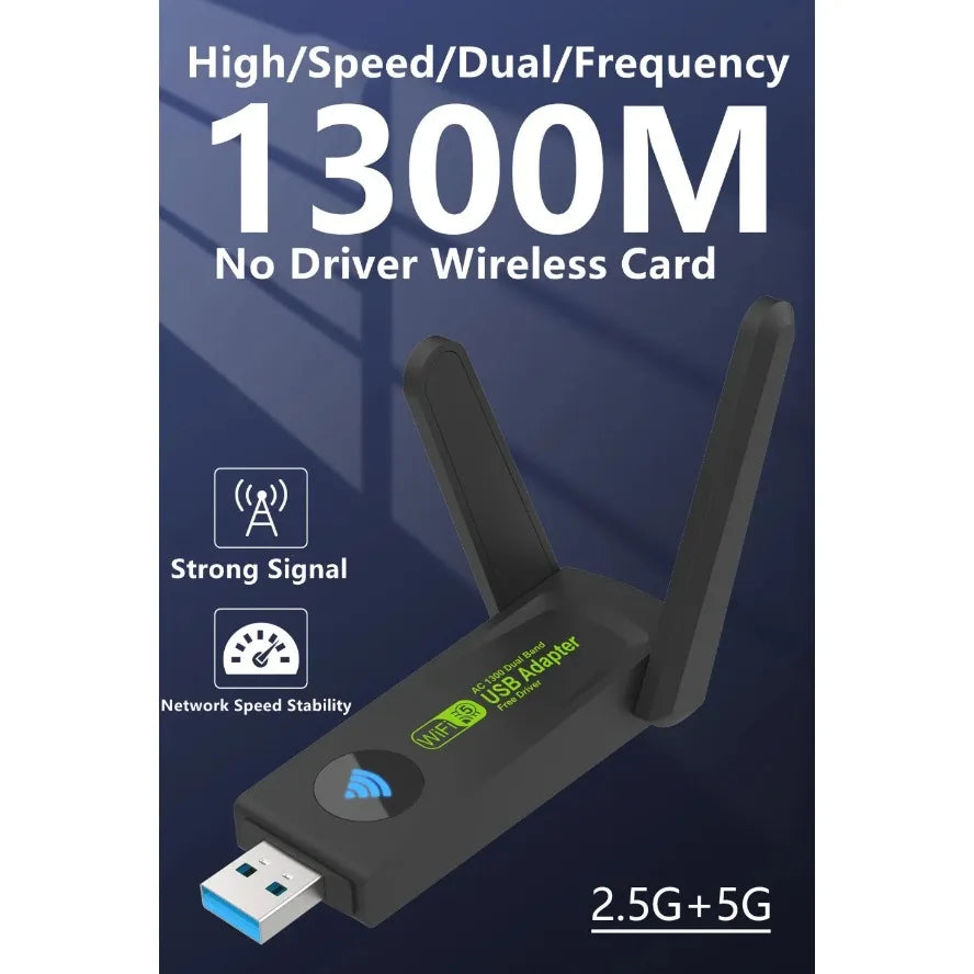 1300Mbps USB3.0 WiFi Adapter Dual Band 2.4G+5Ghz Wireless WiFi Dongle Antenna USB Ethernet Network Card Receiver for PC Desktop
