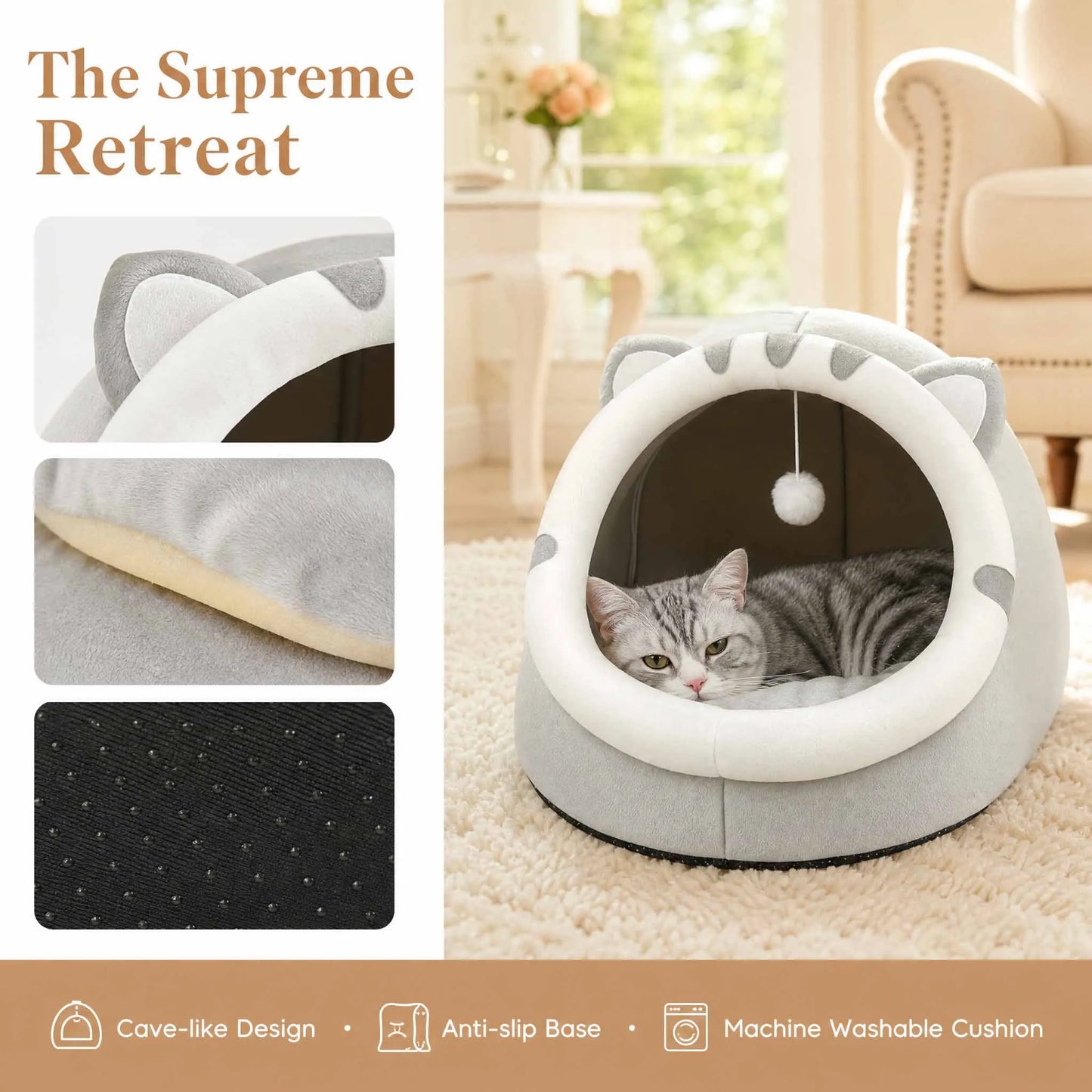 Super Cat Bed Warm Pet House Kitten Cave Cushion Cat House Warm Sleeping Dog Basket Tent Small Dog Mat Supplies Bed For Cats