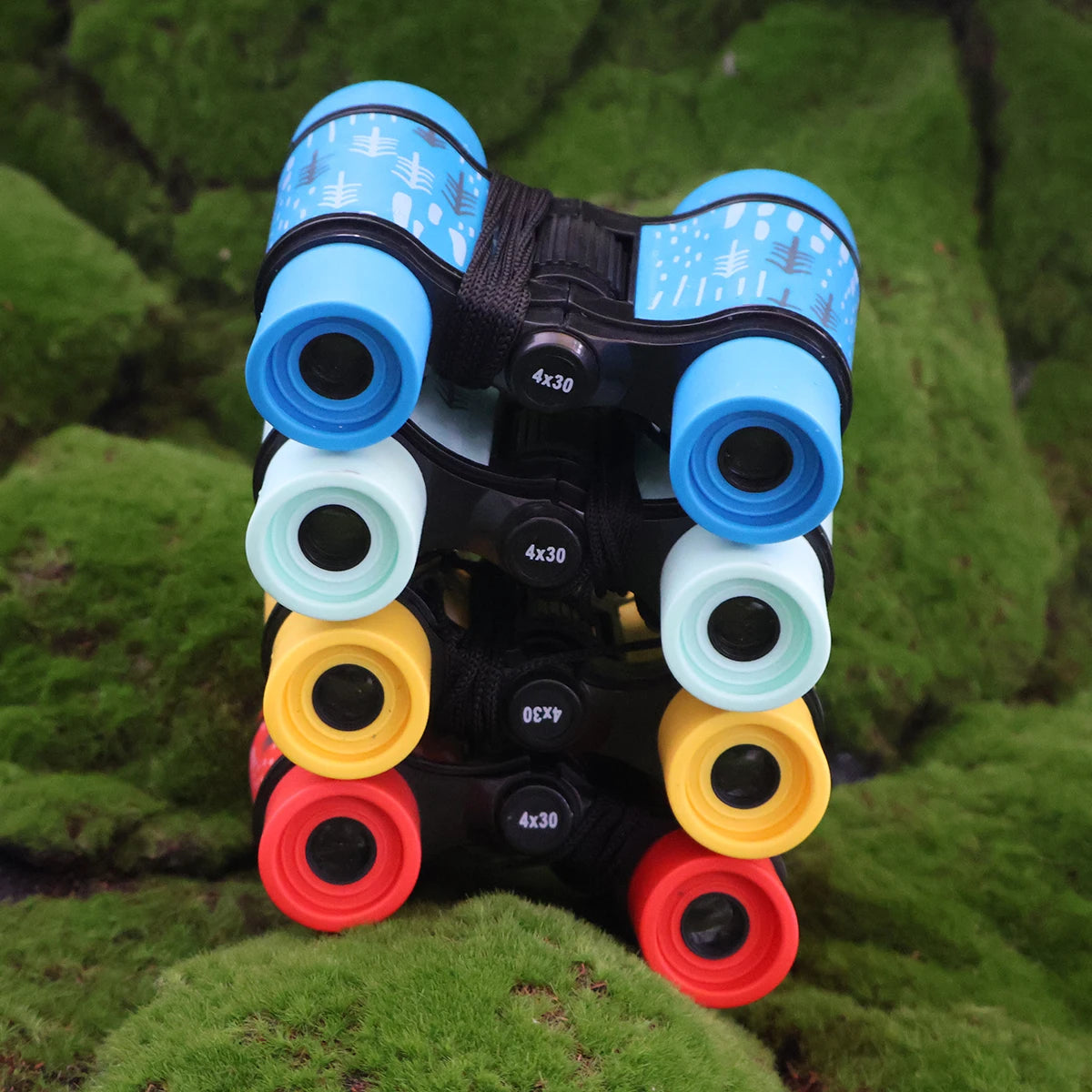 4x30 Binoculars Plastic Children Colorful Lightweight for Kids Contemporary Styling Compact Eyepiece Optical