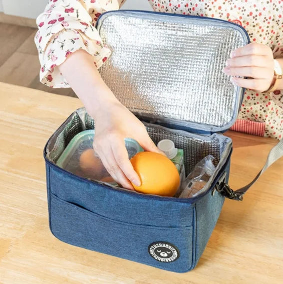 Thermal bag bento bag aluminum foil thickened lunch box thermal bag with rice shoulder strap bento bag one pack