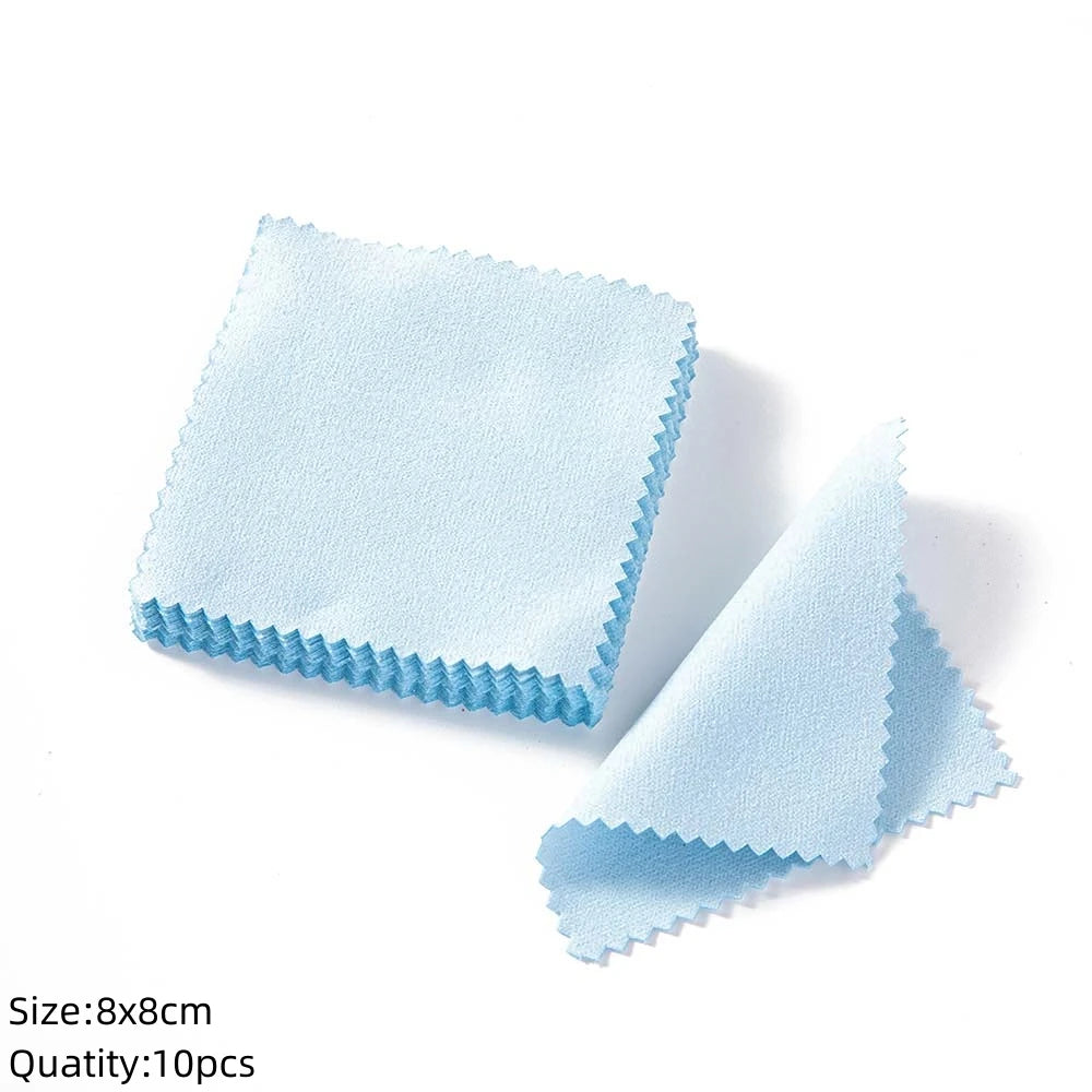 10/50pc Silver Polish Cleaner Cloth Soft Clean Napkins Wipes for Silverware Gold Jewelry Tool Equipment Making Supplies Handmade