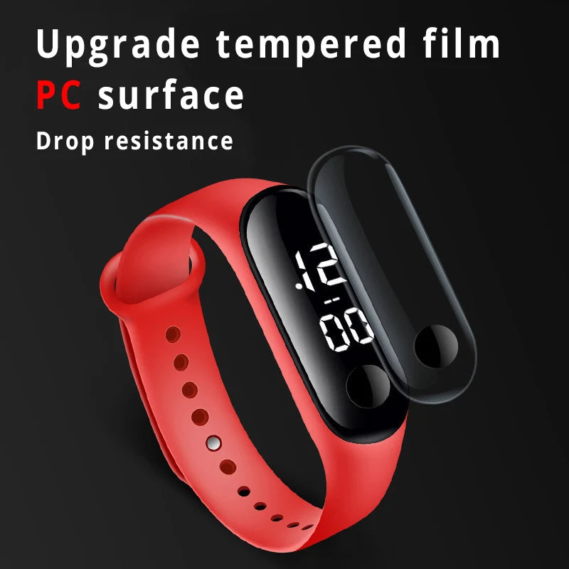 8pcs Children Watches for Girls Rubber Strap Waterproof School Student LED Watch Women Sports Men Digital Clock