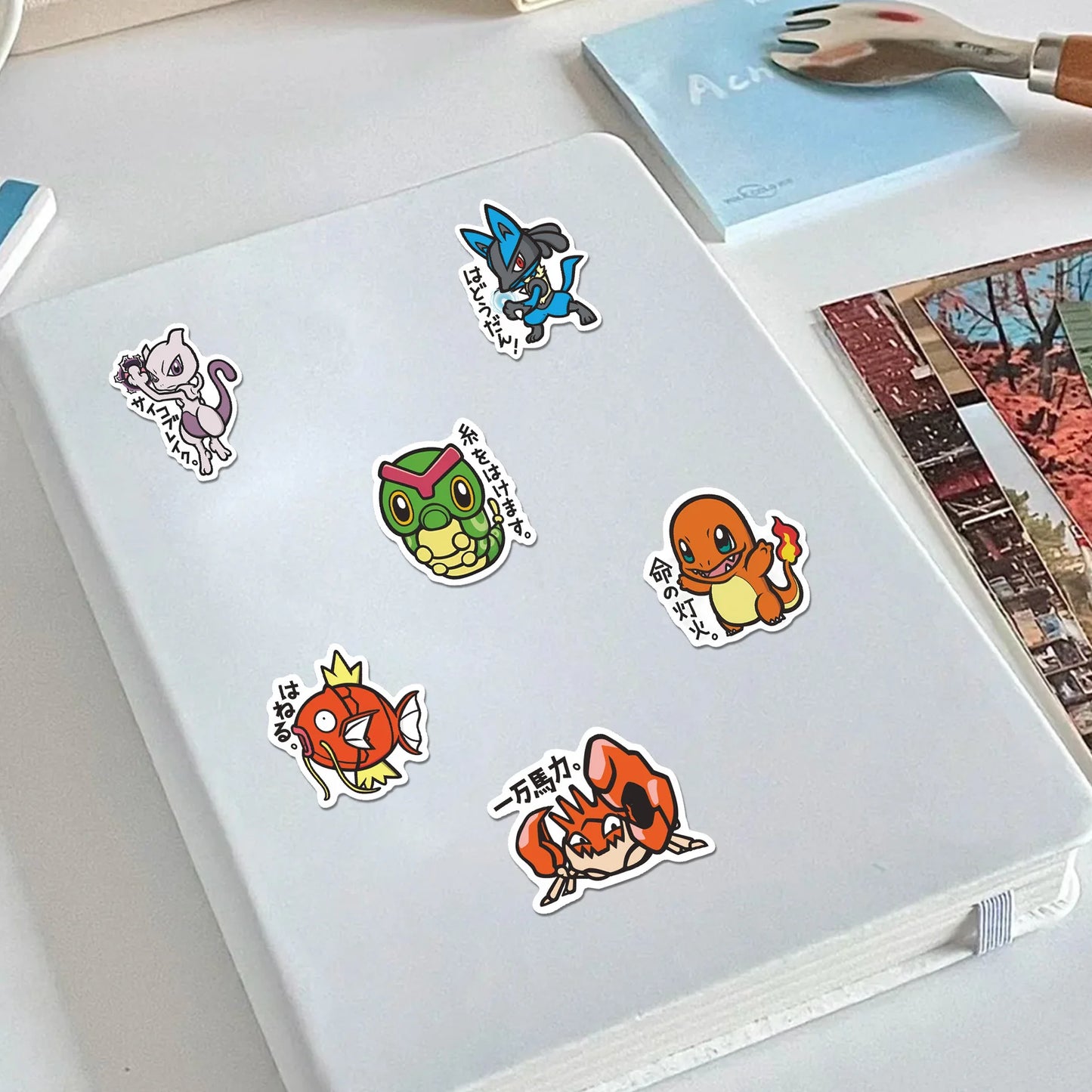 56PCS Cute Anime Pokemon Stickers Cartoon Pikachu Sealing Decoration DIY Laptop Decals Graffiti Sticker Reward Gift Kid Toy