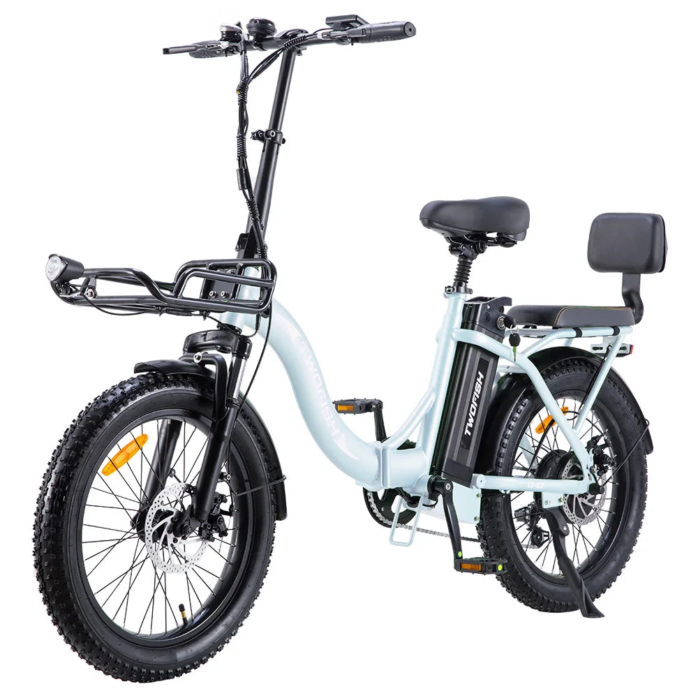 UK Stock TWOFISH TF02 E-Bike: 250W, 36V 17.8Ah, 20"x4" Tyres, 25km/h Max Speed, 100km Max Range, Disc Brakes, Front Suspension