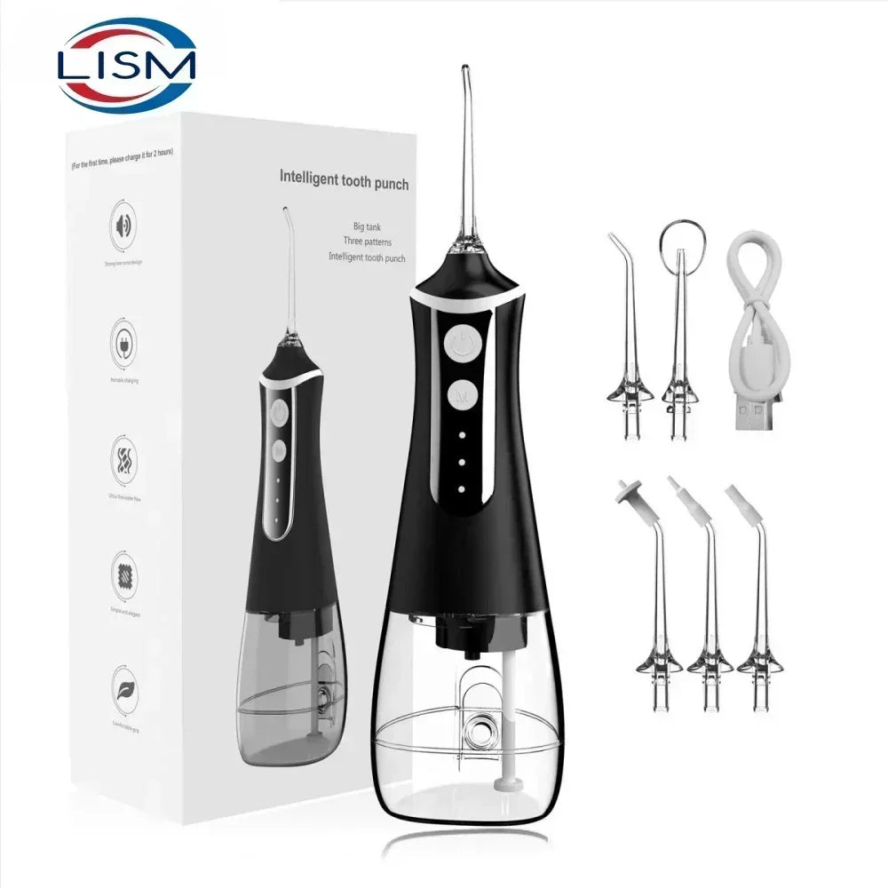 300ml USB Rechargeable Water Flosser Portable Dental Irrigator with 5 Nozzles 3 Modes dental accessories resina para dientes