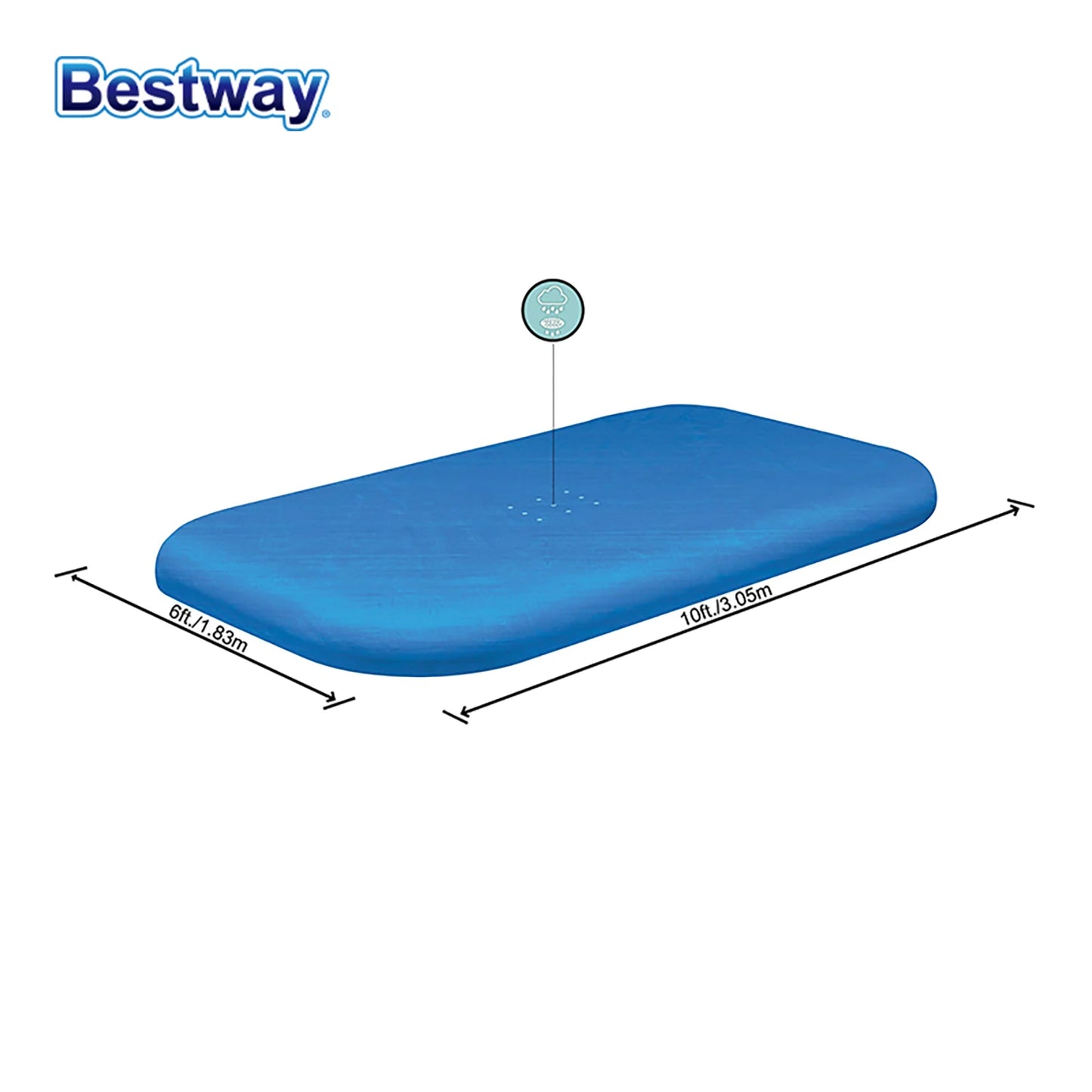 Bestway 58108 120x 72 Inch Home Pool Cover10 x 6’/3.05m x 1.83m Pool Cover for Patio PVC Inflatable Pools or Swimming Pools