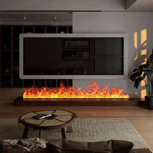 3D Atomized Fireplace with Colorful Steam Flame ECO Smart Home Indoor Decorative Water Vapor Mist Intelligent Electric Fireplace